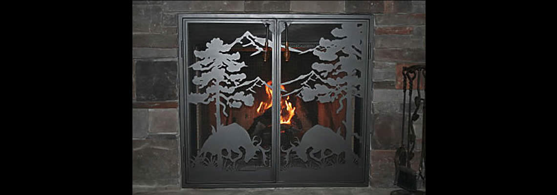 custom free standing or insert fireplace screens