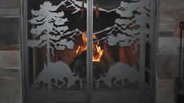 custom free standing or insert fireplace screens